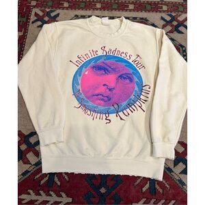 The Smashing Pumpkins Infinite Sadness Tour White Crewneck Sweater XS Made Worn